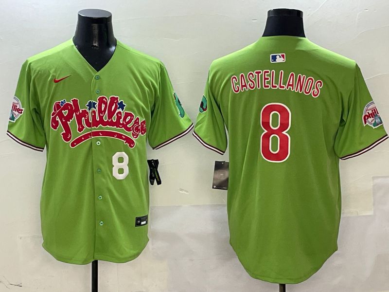 Men Philadelphia Phillies #8 Castellanos Green Five generations Nike 2025 MLB Jersey style 4